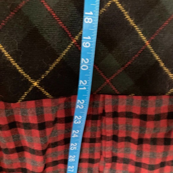 L.L. Bean Skirt Womens Sz 8 Green Tartan Plaid Wool A-Line Lined Back‎ Zip - Picture 8 of 9